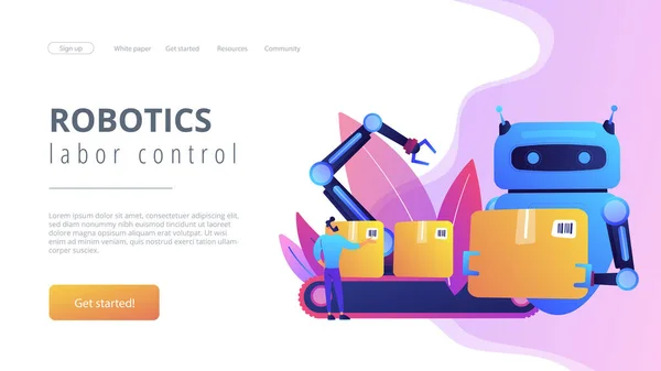 Concepto de sustitución de trabajo landing page . — Archivo Imágenes Vectoriales