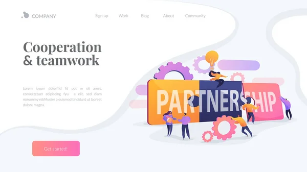 Conceito de landing page de parceria —  Vetores de Stock