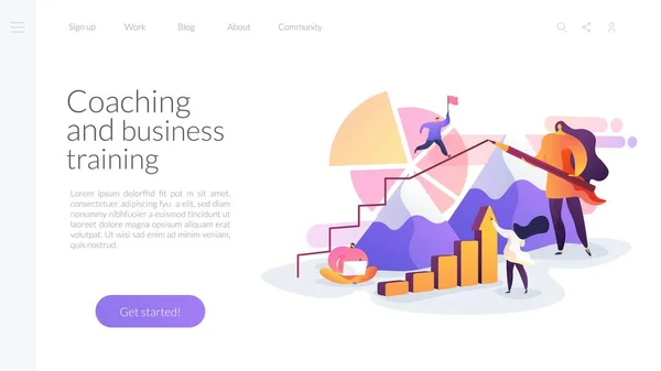 Concepto de landing page de coaching empresarial — Vector de stock