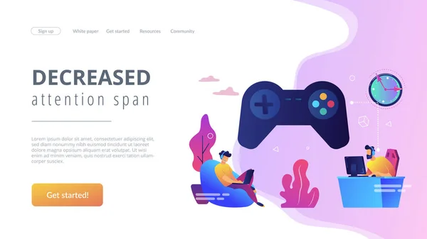 Desorden de juego concepto landing page . — Vector de stock