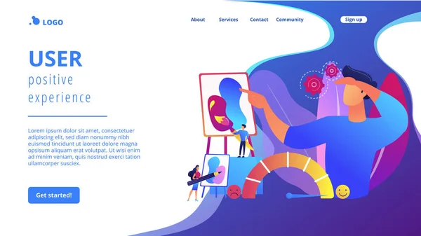 Conceito de design emocional landing page — Vetor de Stock