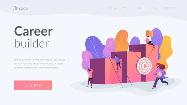 Carrière ontwikkeling landing page template. — Stockvector