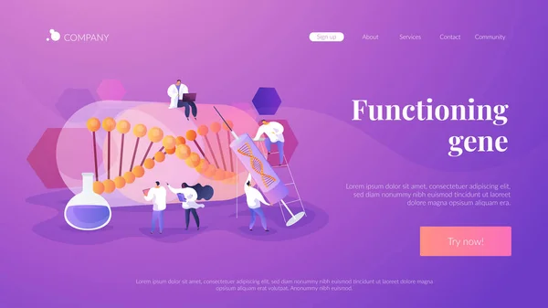 Concepto de landing page de terapia génica — Vector de stock