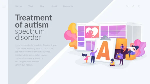 Concept de page de destination de centre d'autisme — Image vectorielle
