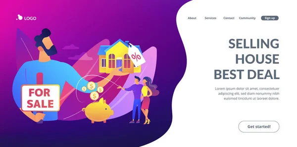 Casa para venda conceito landing page . — Vetor de Stock