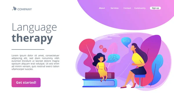 Concepto de fonoaudiología landing page — Vector de stock