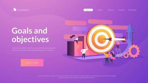 Objetivo concepto de landing page — Vector de stock