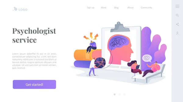 Psychologischer Service Landing Page Konzept — Stockvektor