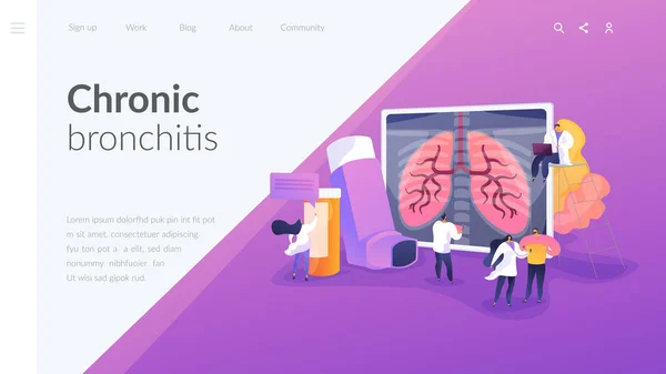 Concept de page de destination des maladies pulmonaires obstructives chroniques — Image vectorielle