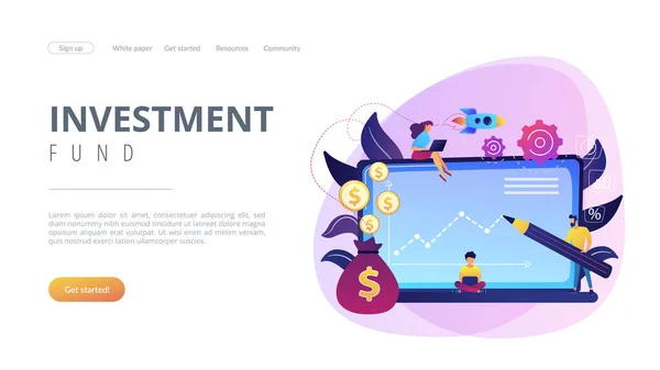 Fondo de inversión concepto landing page . — Archivo Imágenes Vectoriales