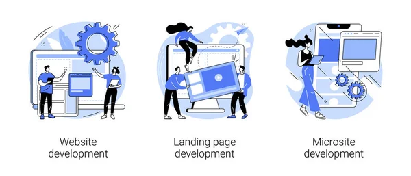 Página web programación abstracta concepto vector ilustraciones. — Vector de stock