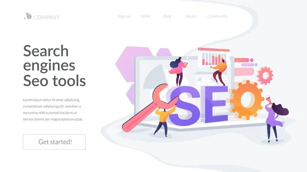 Ottimizzazione SEO concetto di landing page — Vettoriale Stock