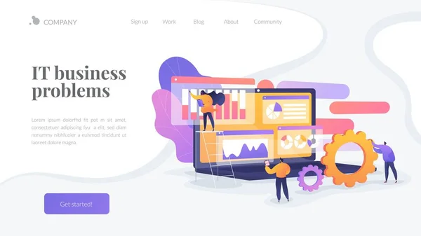 Análisis de negocio landing page concept — Vector de stock