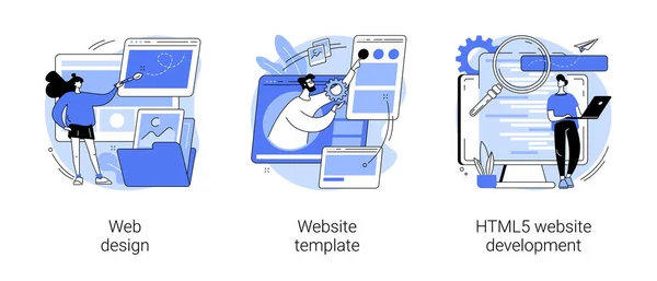 Website building service abstrakt konzept vektor illustrationen. — Stockvektor
