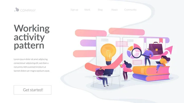 Conceito de landing page de fluxo de trabalho — Vetor de Stock