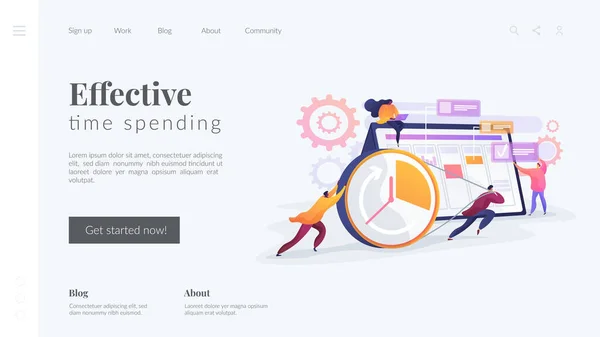 Conceito de landing page de gerenciamento de tempo — Vetor de Stock