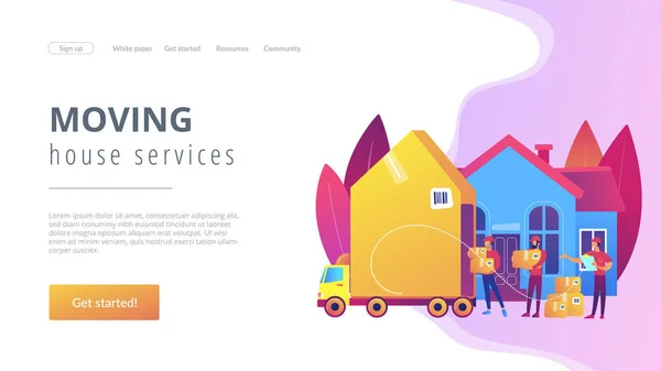 Spostamento servizi casa concetto landing page . — Vettoriale Stock