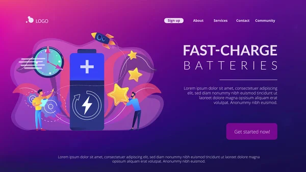 Technologie de recharge rapide concept landing page . — Image vectorielle