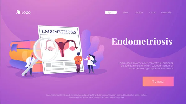 Concepto de landing page de endometriosis — Vector de stock