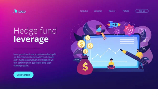 Fondo de inversión concepto landing page . — Vector de stock