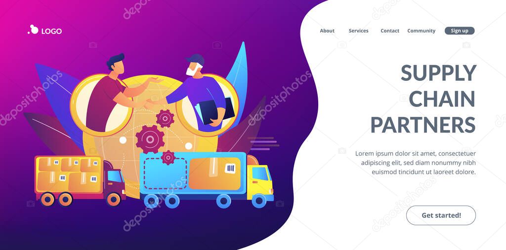 Collaborative logistics concept landing page