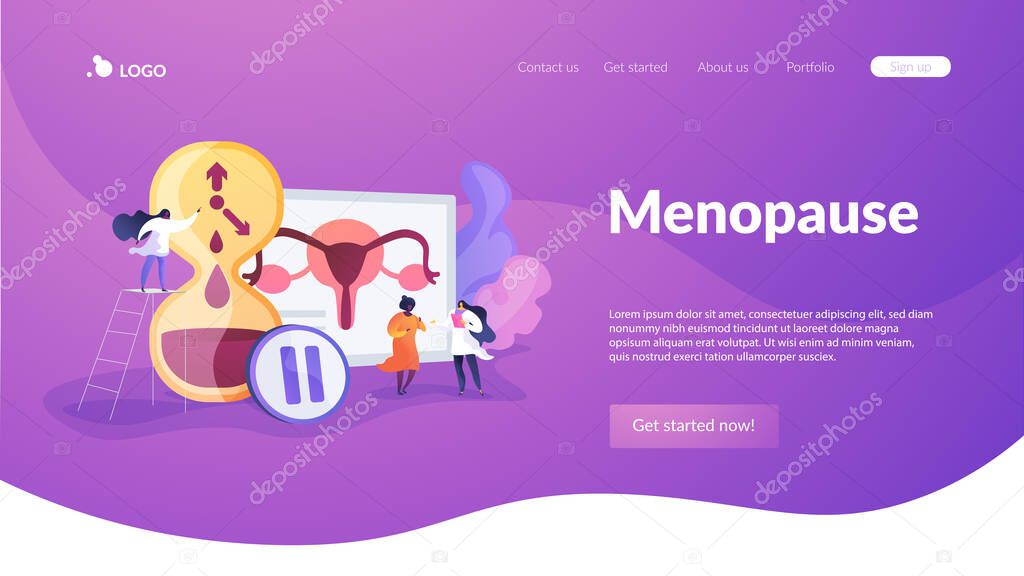 Menopause landing page concept