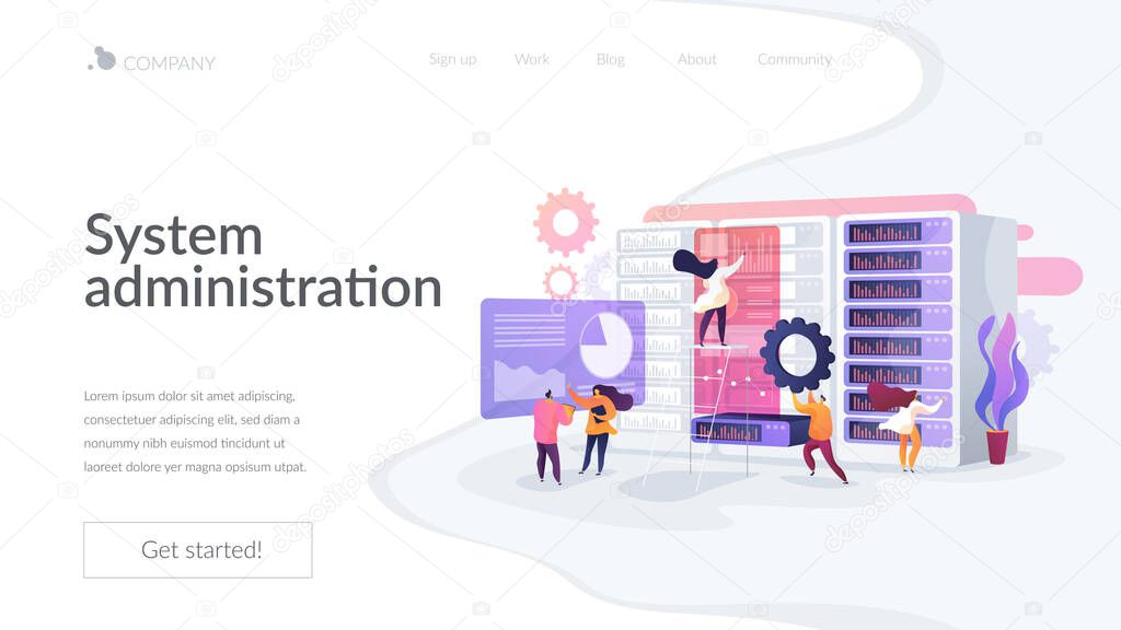 System administration landing page concept