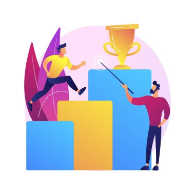 İş görüşü, tahmin ve tahmin vektör konsepti metaforu.