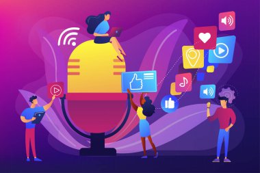 Podcast içerik konsept vektör çizimi