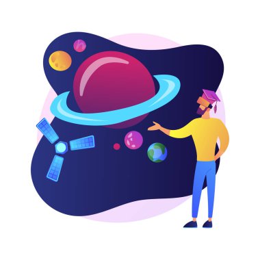 VR uzay keşif vektörü konsepti metaforu