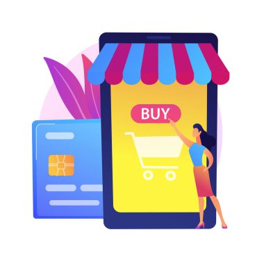 Mobil bankacılık vektör konsepti metaforu