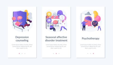 Mental disorder treatment app interface template. clipart