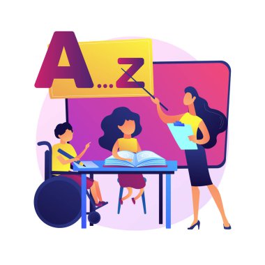 Engelli çocuklar için eğitim vektör metaforu