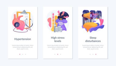 Tıbbi bozukluklar uygulama arayüz şablonu.