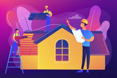 Çatı hizmetleri konsept vektör çizimi