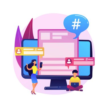 Mikroblog platform vektör konsepti metaforu