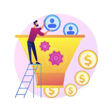 Satış hunisi vektör konsepti metaforu