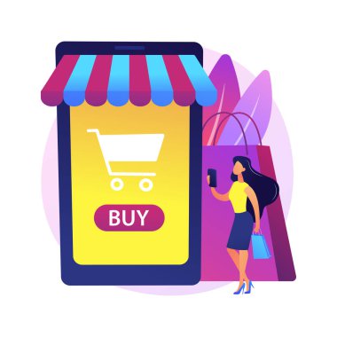 Çevrimiçi alışveriş vektörü konsepti metaforu