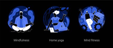 Zihinsel sağlık soyut konsept vektör çizimleri.