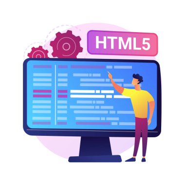 HTML5 programming vector concept metaphor clipart