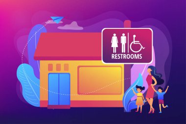 Kamu restroomkonsept vektör çizimi
