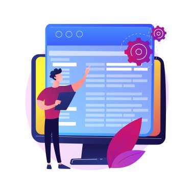 Kodlama ve web sitesi geliştirme vektör metaforu.