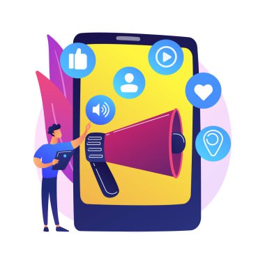 SMM pazarlama yönetimi vektör konsepti metaforu