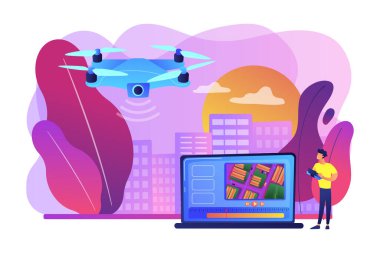 Hava video konsepti vektör illüstrasyonu