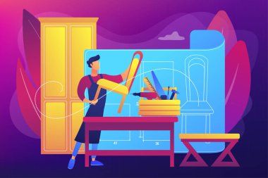 Özel mobilya konsept vektör çizimi