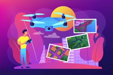 Hava fotoğrafçılığı kavramı vektör illüstrasyonu