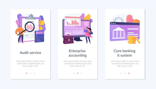 银行业务应用程序接口模板. — 图库矢量图片