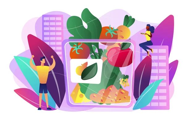 Ilustração vetorial de conceito de pacote de lanche sortido . — Vetor de Stock