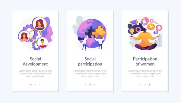 Social engagement app interface template. — Stock Vector