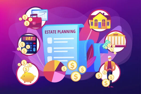 Estate planning Concept vector illustration — 스톡 벡터